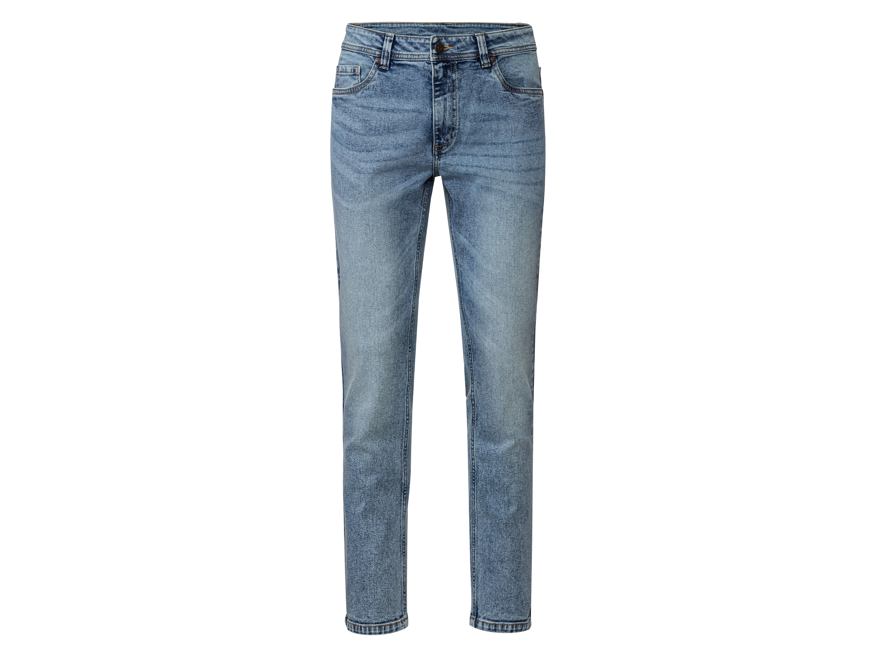 Livergy Jeansy męskie z bawełną, Slim Fit Jasnoniebieski, 48 32/32