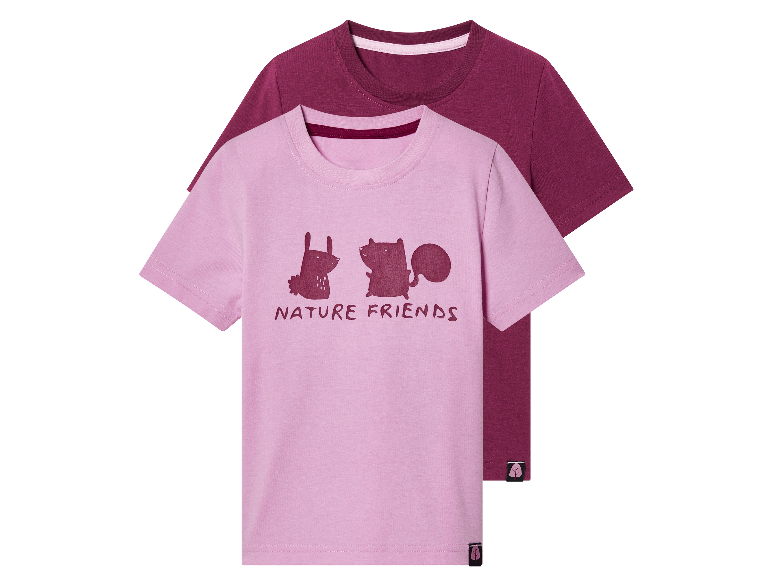 lupilu T-shirty funkcyjne dziecięce, 2 sztuki 98 - 104, Różowy/burgundowy