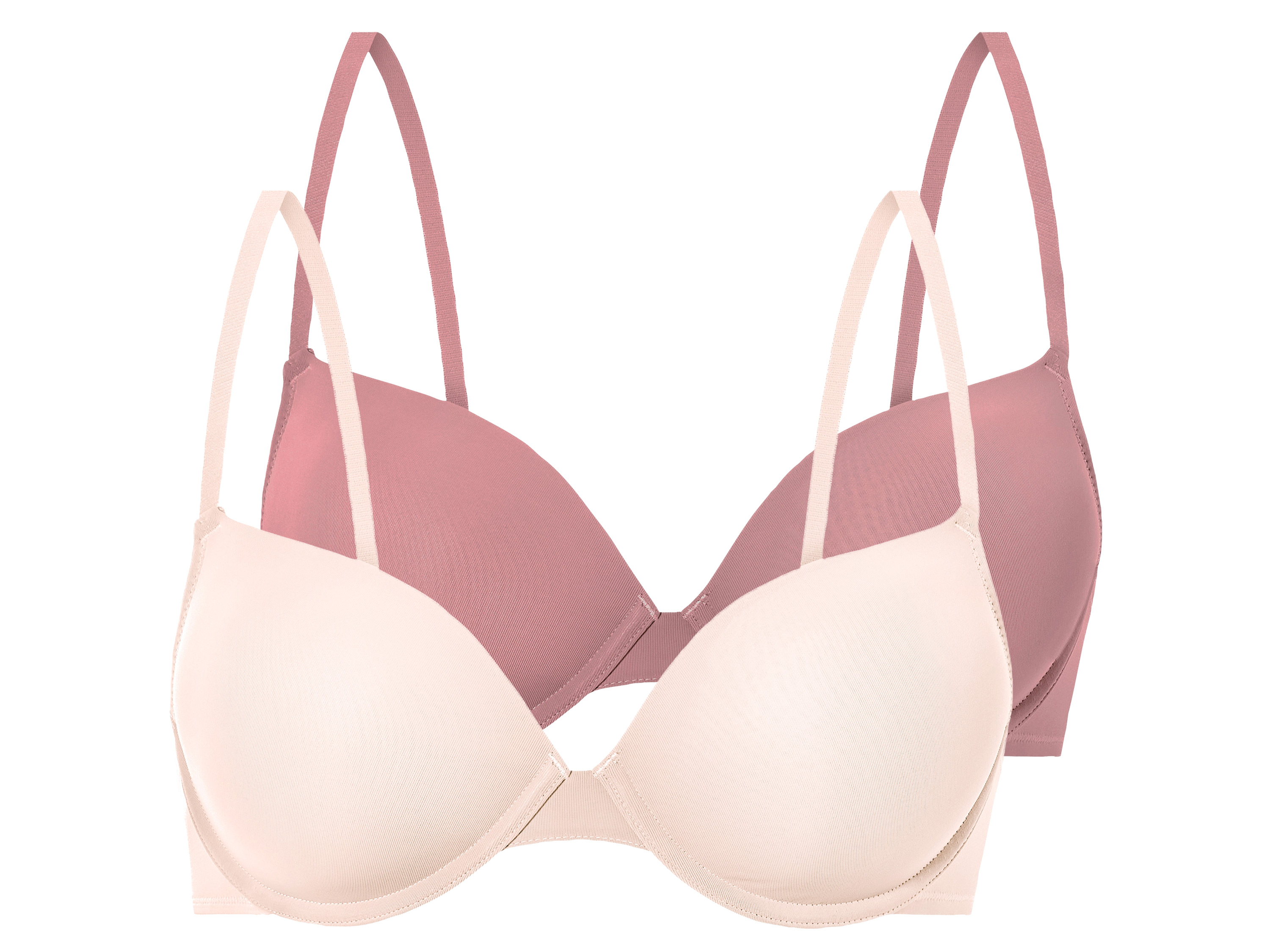 esmara Biustonosze push-up damskie, 2 sztuki Różowy/ jasnoróżowy, 85C