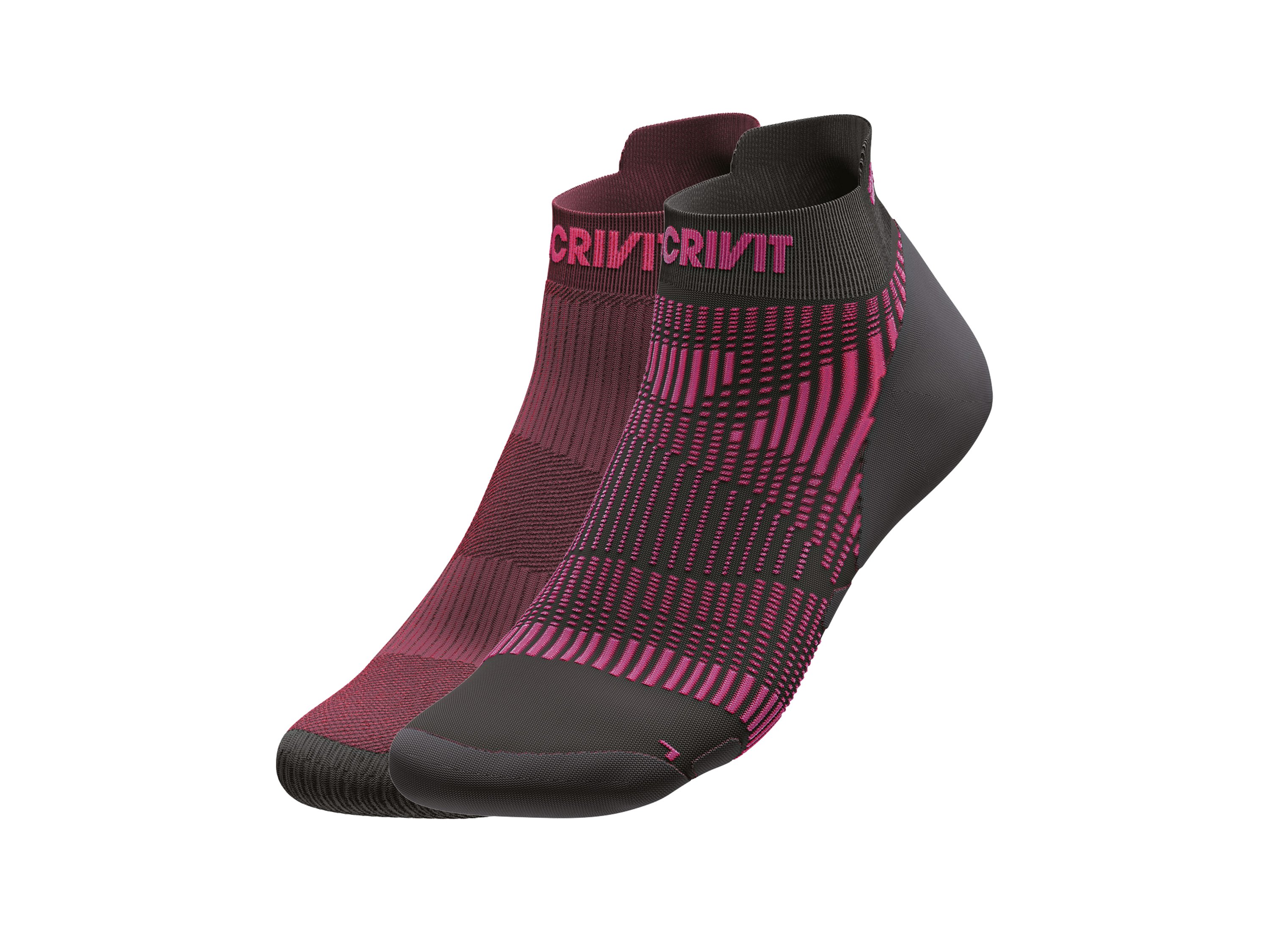 Crivit Skarpetki damskie do biegania SmartStep, 2 pary Czarny/fioletowy/szary, 35/36
