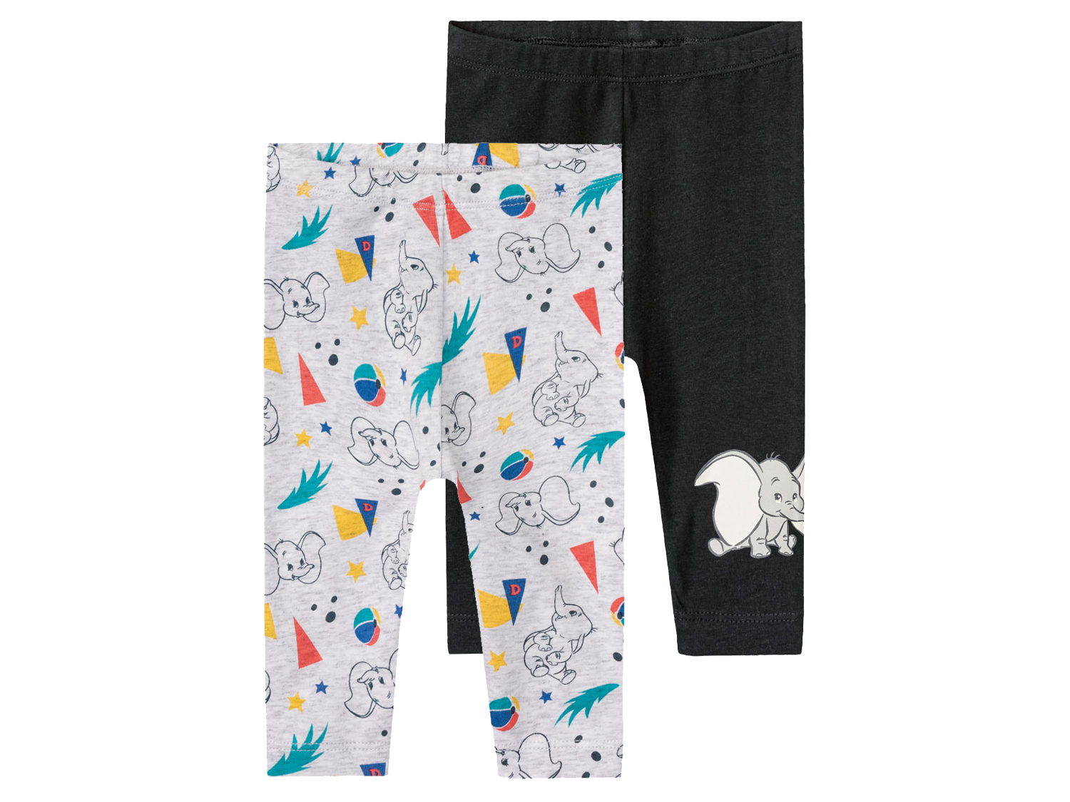 Legginsy niemowlęce z biobawełną, 2 pary 74/80, Szary/ czarny