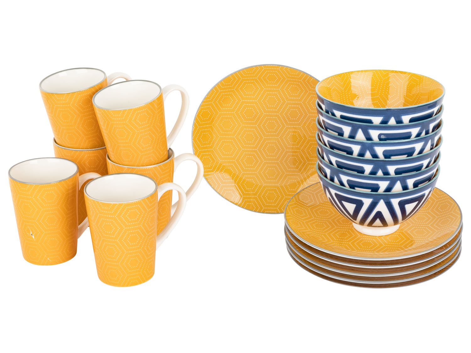 Ernesto Naczynia porcelanowe, 18 elementów, 1 zestaw Sześcioboki