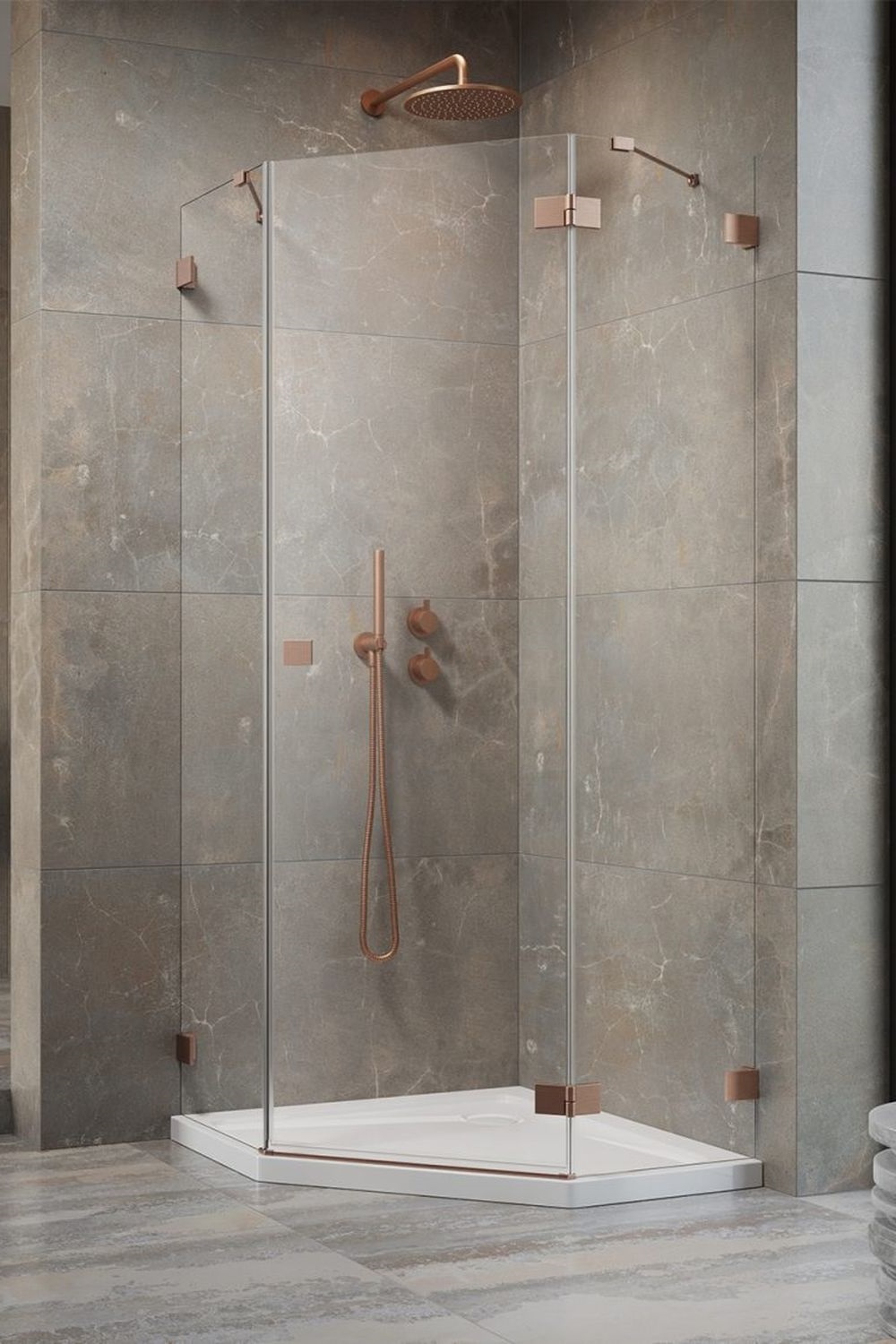 Darmowa Dostawa - Kabina prysznicowa 80x80 cm Radaway Essenza Pro Brushed Copper PTJ 101000009301R/101001000101