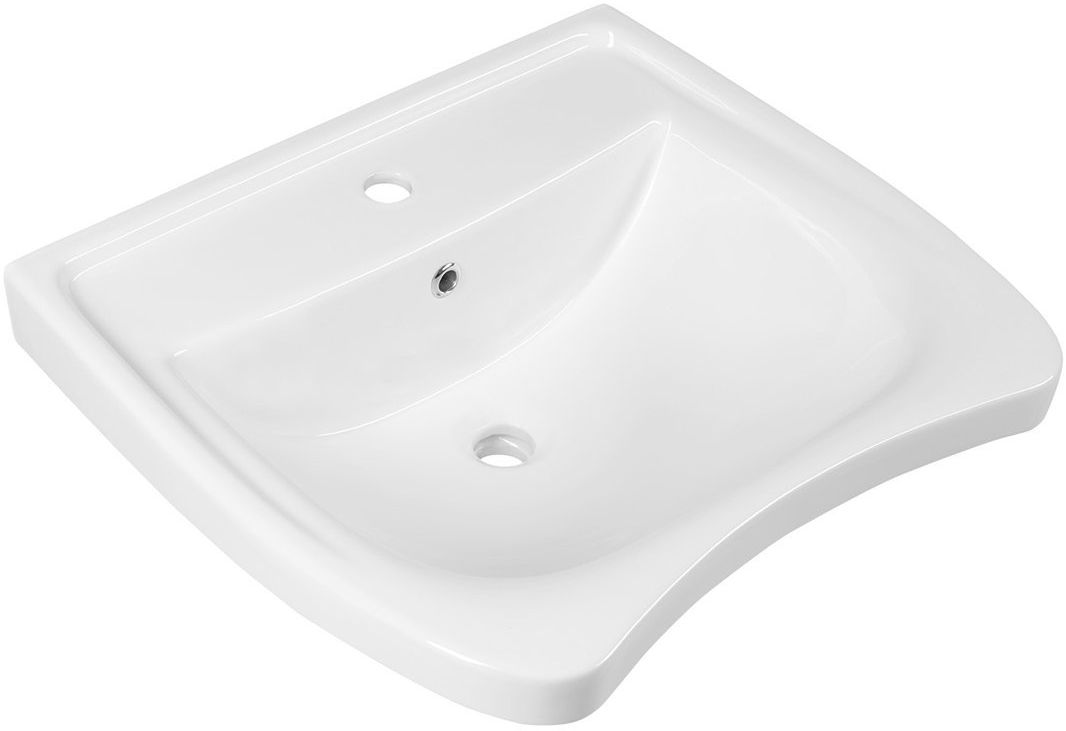 Darmowa Dostawa - Umywalka 60x55 cm prostokątna ścienna dla niepełnosprawnych biała Sapho Disabled 5160