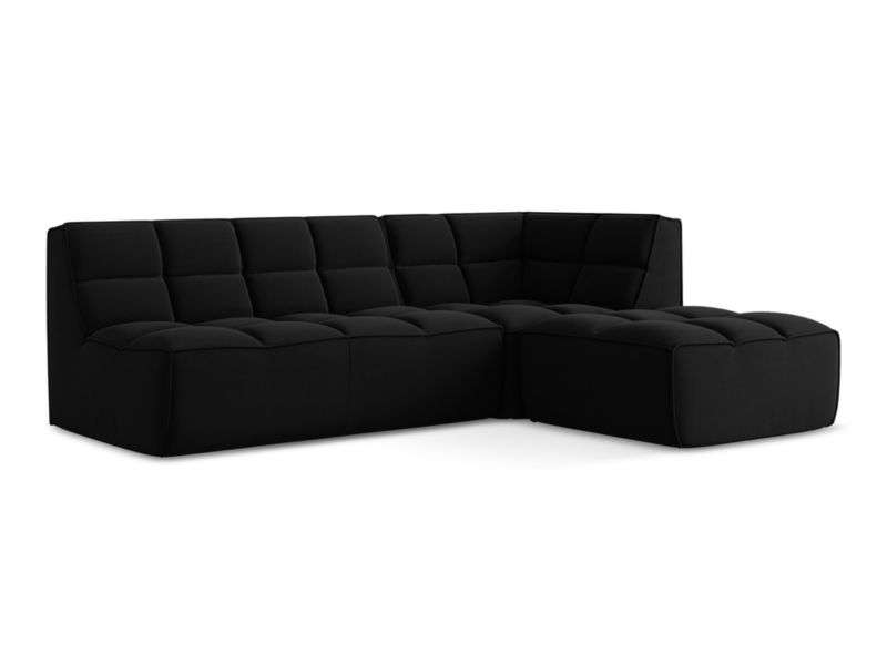 Narożnik uniwersalny Makamii Kalai z weluru 258x178 cm czarny 1 szt.