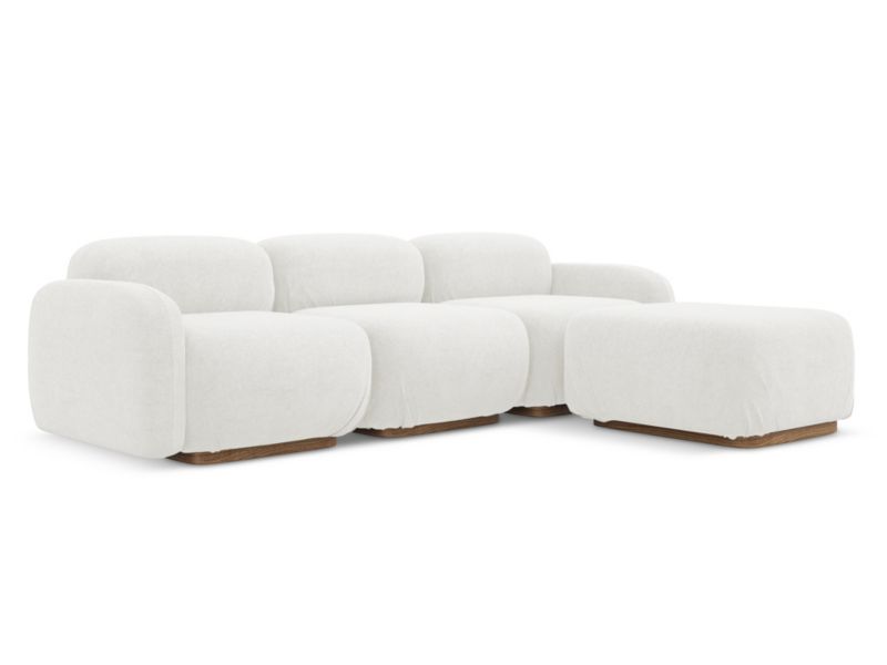 Narożnik uniwersalny Makamii Ailani z tkaniną boucle 270x190 cm biały 1 szt.