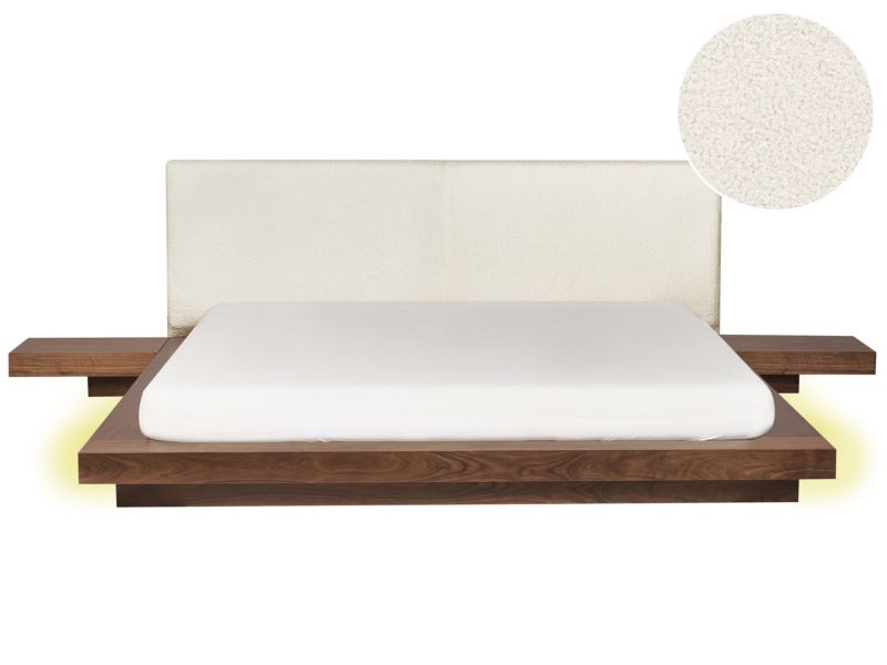Łóżko LED Zen 180 x 200 cm LED Brązowy 1 szt.