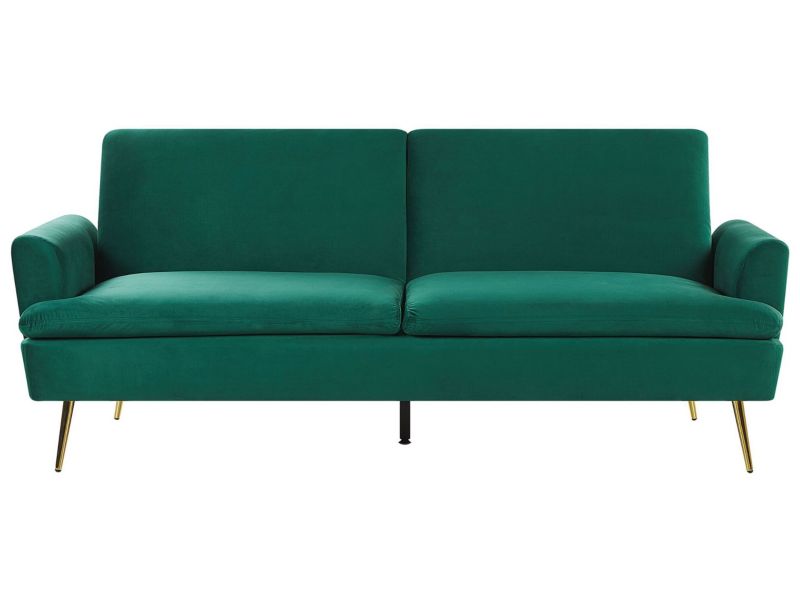 Sofa rozkładana Vettre Ciemnozielony Welur 1 szt.