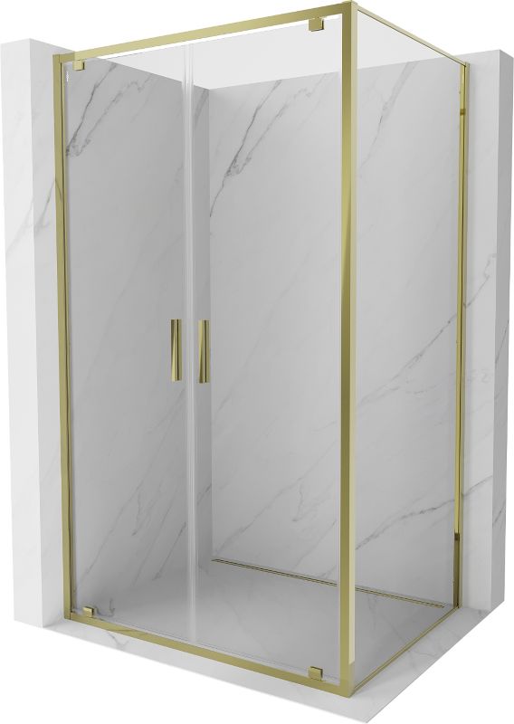Kabina prysznicowa Mexen Exo uchylna 100 x 80 cm transparent złota 1 szt.