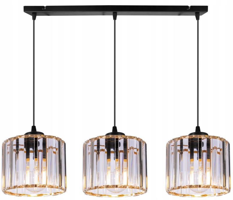 Lampa sufitowa wisząca Light Home LH Holdi 3x E27 60W bezbarwny/złoty 1szt