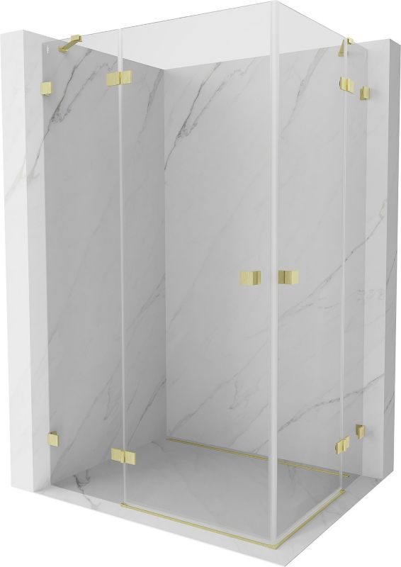 Kabina prysznicowa Mexen Lunar Duo uchylna 115 x 85 cm transparent złota szczotkowana 1 szt.