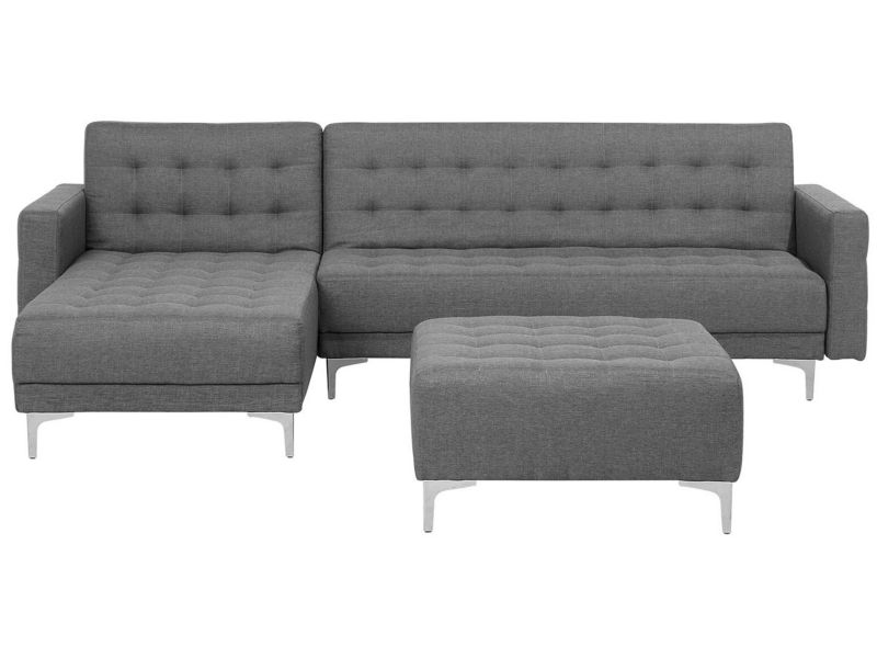 Sofa narożna z otomaną Aberdeen Jasnoszary Prawostronny 1 kpl