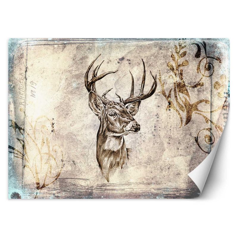 Fototapeta Feeby Jeleń vintage retro 350x245 1 szt