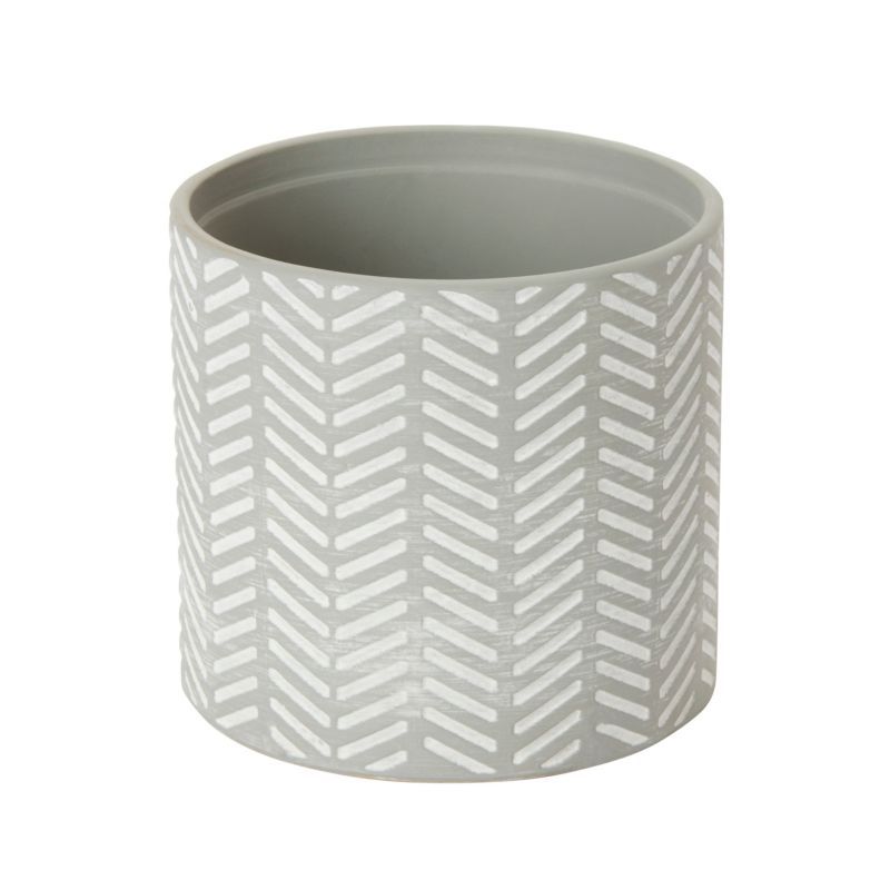 Doniczka ceramiczna C21 GoodHome ozdobna 12 cm szara