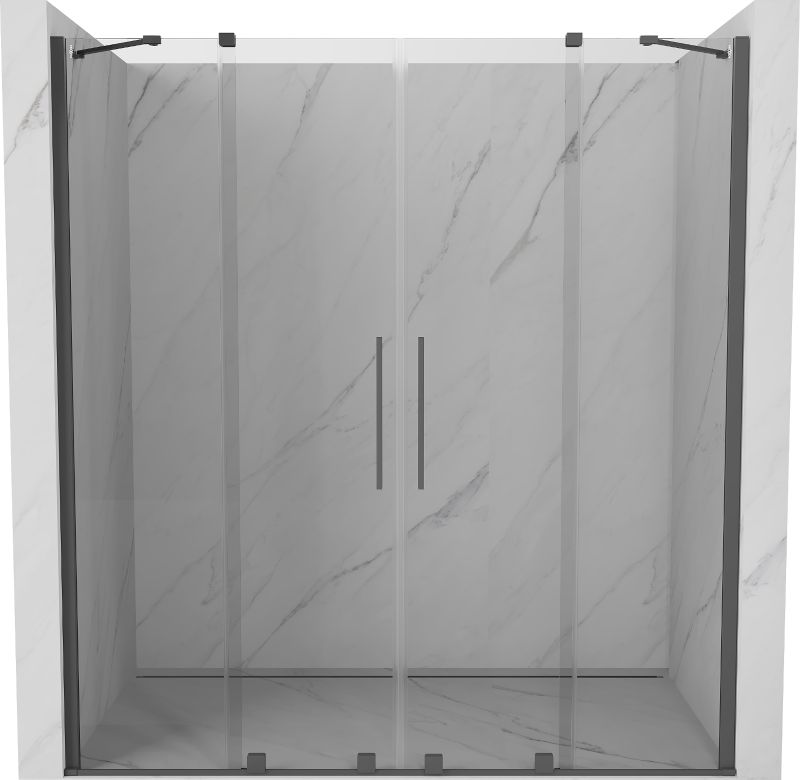 Drzwi prysznicowe rozsuwane Mexen Velar gun gray szczotkowane 170x200 cm 1 szt.
