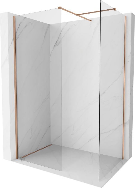 Ścianka prysznicowa Mexen Kioto-X transparent miedź szczotkowana 70x70 cm 2 szt.