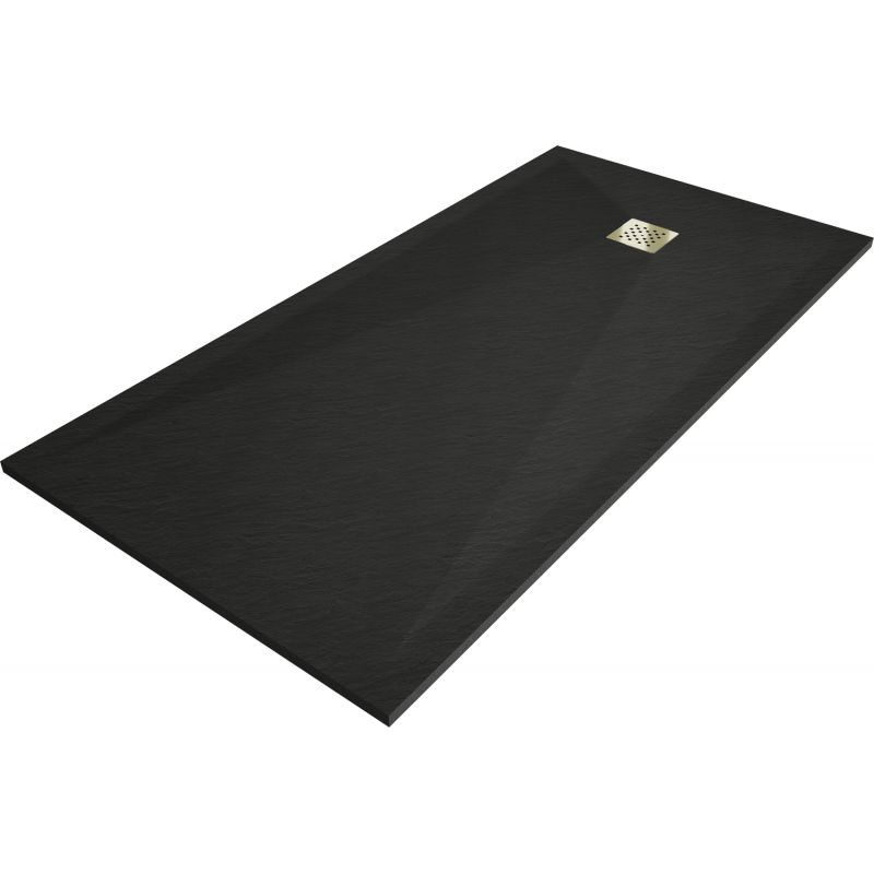 Brodzik prostokątny Mexen Stone+ czarny 160 x 80 cm 1 szt.