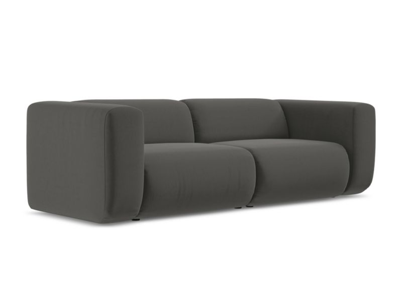 3-osobowa kanapa modułowa Makamii Ekahi z weluru 228x89 cm stalowy 1 szt.