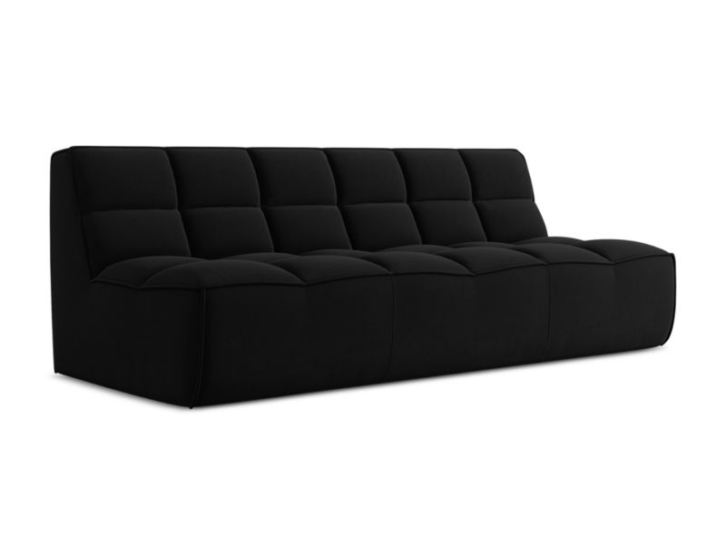 3-osobowa kanapa modułowa Makamii Kalai z weluru 210x93 cm czarny 1 szt.