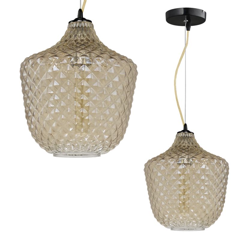 Lampa wisząca Milagro Orlando 1xE27 Okrągły Klosz Czarna 1 szt.