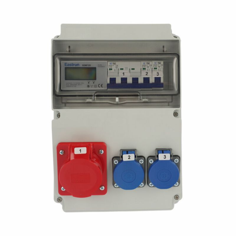 Rozdzielnica Edo wyposażona ASTAT LC 689 10 modułów, IP65, 16/5, 2x230V schuko IP44, Licznik 3F, wyłączniki LC 1 szt.