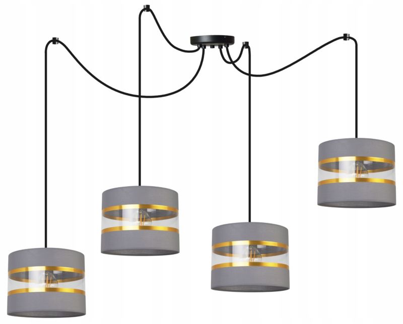 Lampa sufitowa wisząca Light Home LH Spider Elegance Gold 4x E27 60W szary/czarny 1szt.