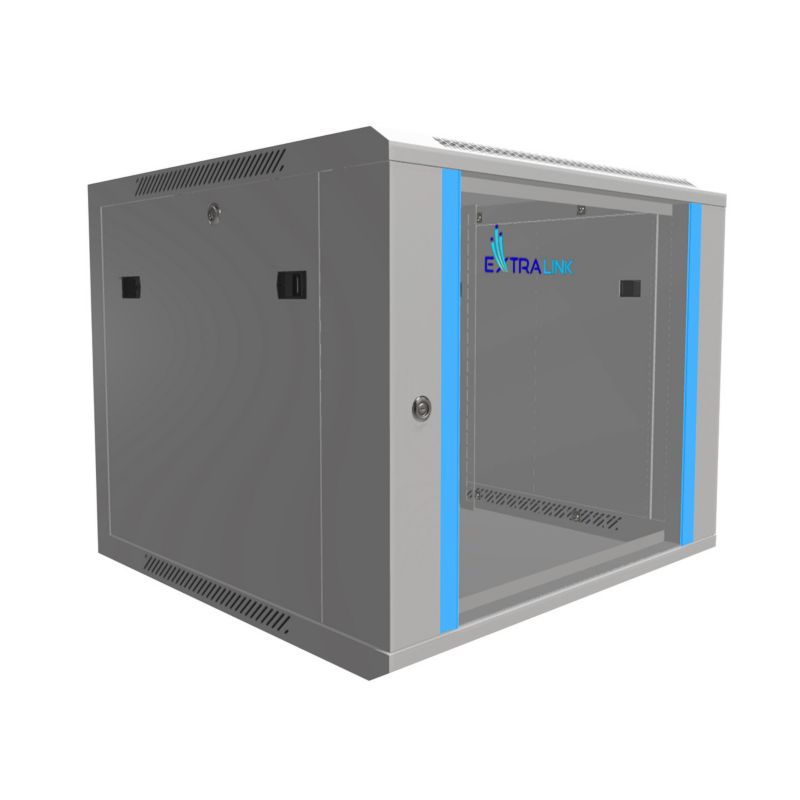 Szafa rack Extralink 9U 600x600 Szara montowana na ścianie 1szt