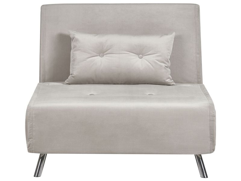 Sofa rozkładana Farris Jasnoszary Welur 1 szt.