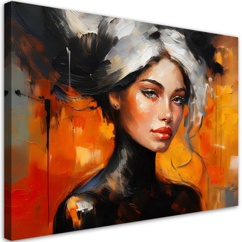 Obraz do salonu sypialni Feeby Portret Kobiety Glamour Kolorowy 90x60 cm 1szt