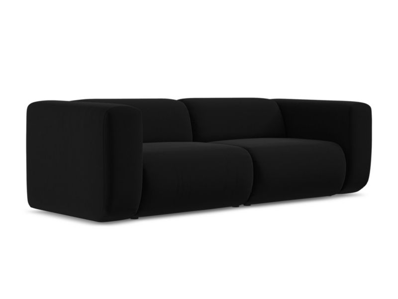 3-osobowa kanapa modułowa Makamii Ekahi z weluru 228x89 cm czarny 1 szt.