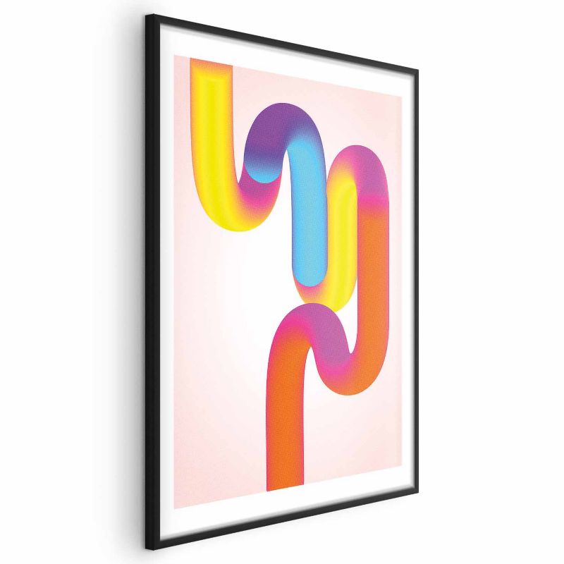 Plakat Artgeist Tęczowe Rurki 60x90 cm z ramą czarną 1 szt