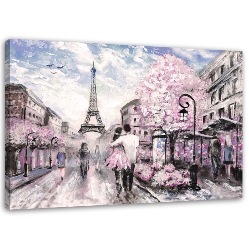 Obraz do sypialni salonu Feeby Wiosna w Paryżu Rózowy 100x70cm 1szt