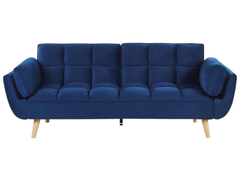 Sofa rozkładana Asby Granatowy Welur 1 szt.