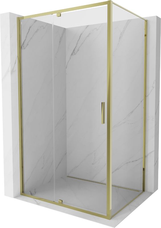 Kabina prysznicowa Mexen Exo uchylna 125 x 80 cm transparent złota 1 szt.