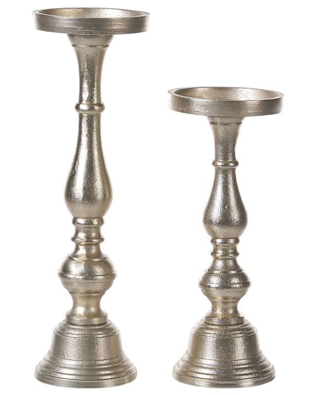 Zestaw 2 świeczników Cuba Metal 37/28 cm Złoty 1 par.