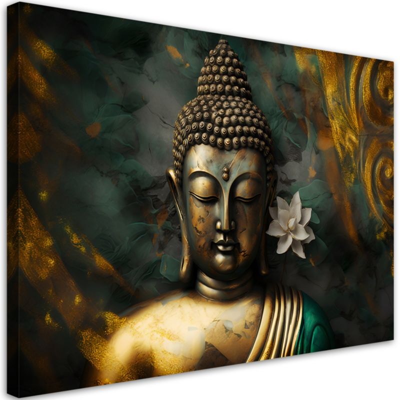 Obraz do salonu sypialni Feeby Budda Abstrakcja Zen Złoty 120x80cm 1szt