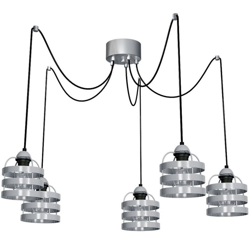 Lampa wisząca Milagro Lars Grey 5xE27 Industrialna 1 szt.
