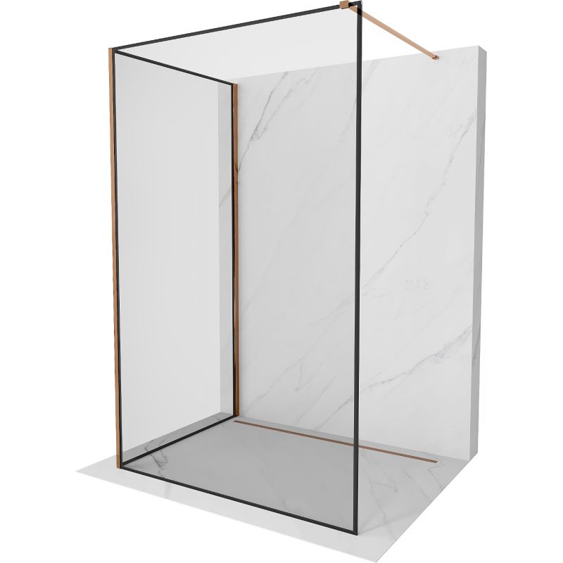 Ścianka prysznicowa Mexen Kioto czarny wzór różowe złoto 100x90 cm 800-100-212-60-70-090 1 szt.
