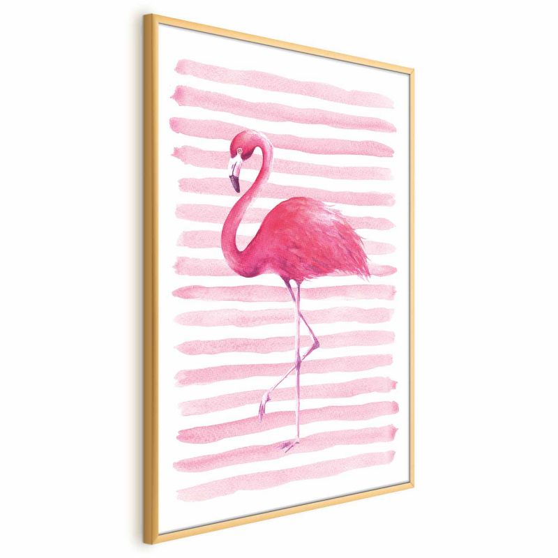 Plakat Artgeist Flaming i paski 21x30 cm z ramą złotą 1 szt