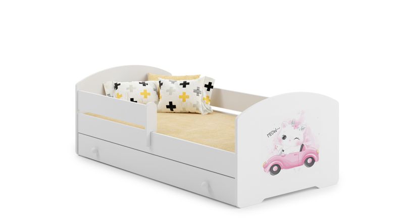 Łożko dziecięce Kobi LUK z szufladą i barierką 160x80 Kobi Kot 1 szt.