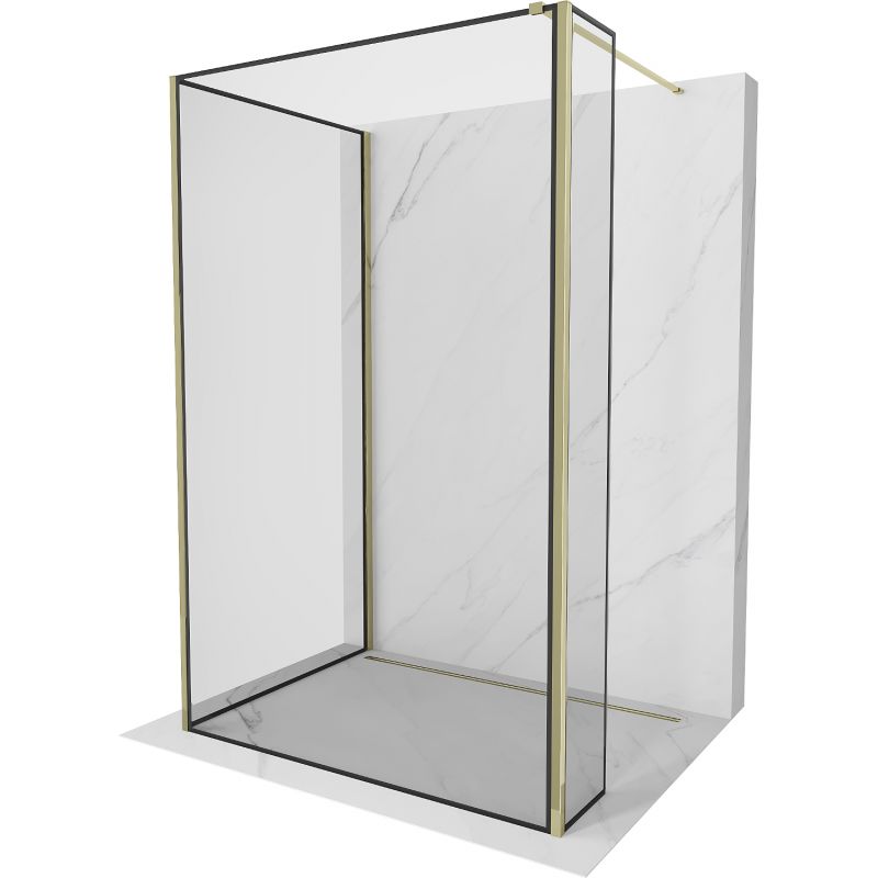 Ścianka prysznicowa walk-in Mexen Kioto czarny wzór złota 120x120x30 cm 800-120-120-221-50-70-030 1 szt.