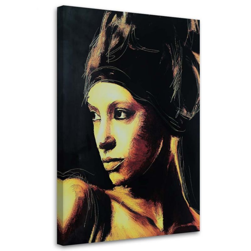 Obraz do salonu sypialni Feeby Kobieta Portret Brązowy 40x60cm 1szt