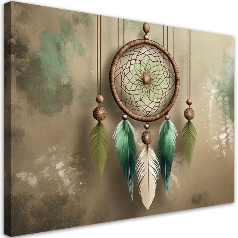 Obraz do salonu sypialni Feeby Łapacz snów Boho Beżowy 60x40 cm 1szt