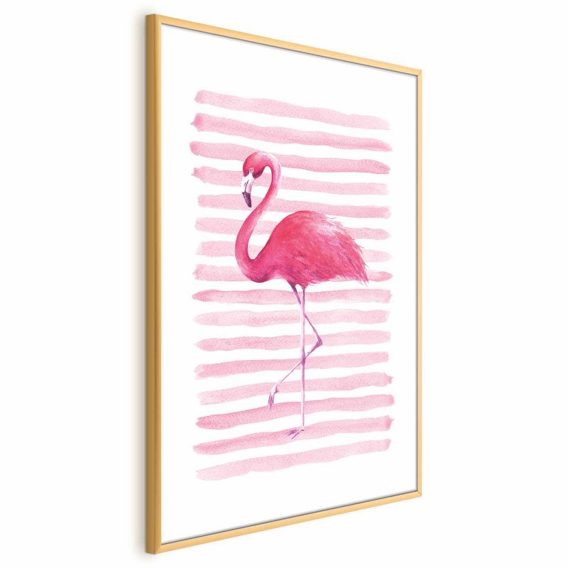 Plakat Artgeist Flaming i paski 40x60 cm z ramą złotą 1 szt