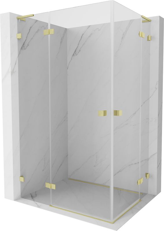 Kabina prysznicowa Mexen Lunar L Duo uchylna 85 x 80 cm transparent złota szczotkowana 1 szt.