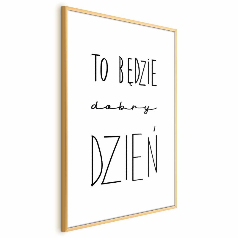 Plakat Artgeist Dobry dzień 60x90 cm z ramą złotą 1 szt