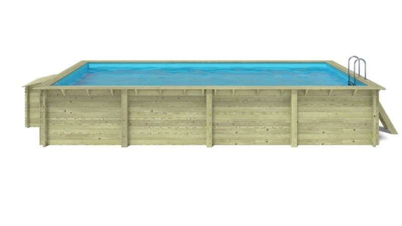 Basen drewniany Aqua ALTANKA 8,5x4,35 - H.1,45 m - z filtracją i szafką na osprzęt, BAS7309OSPI+SZA, 1szt.