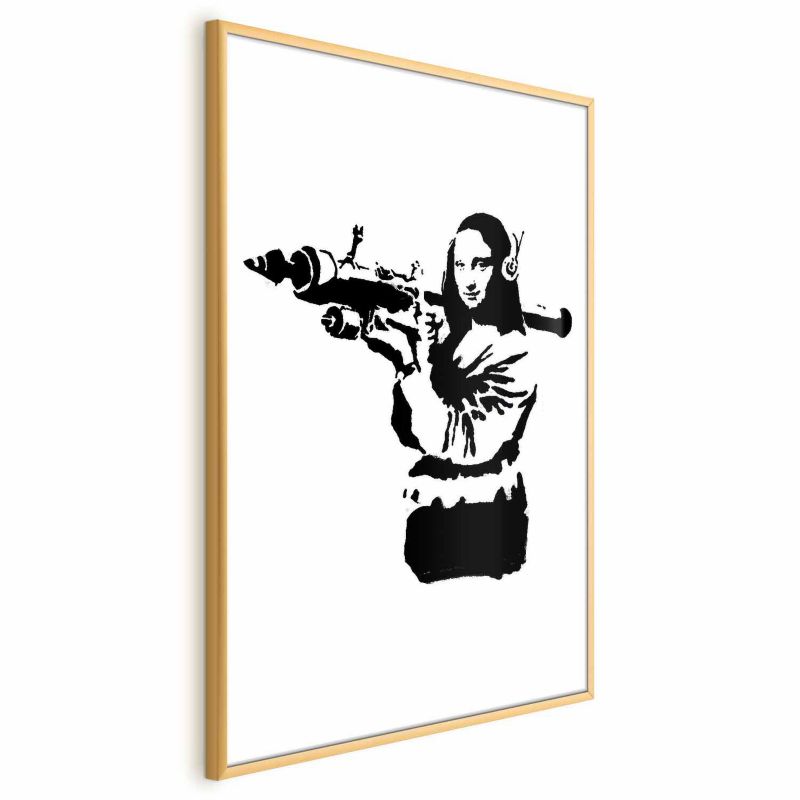 Plakat Artgeist Banksy Mona Lisa 40x60 cm z ramą złotą 1 szt