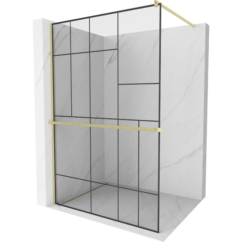 Ścianka prysznicowa Mexen Kioto+ czarny wzór 70 x 200 cm 800-070-121-55-78 1 szt.