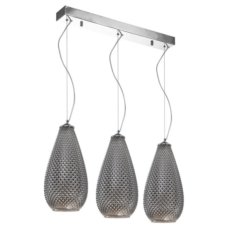 Lampa wisząca Milagro Petra 3xE27 Chrom Owalne Klosze 1 szt.